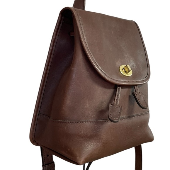 COACH Vintage Day Pack Bag Backpack Mahogany Brown 9960 Flap Turn Lock Purse main image 7